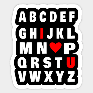 ABC I love you I Kids Boys Girls Teachers Valentines Day Sticker